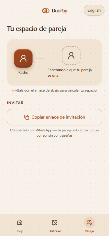 Invita a tu pareja cuando quieras